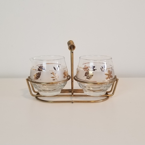 Other - Vintage libbey gold leaves sugar creamer set